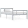 vidaXL Рамка за легло, сиво и бяло, метал, 90x200 см（SKU:284556