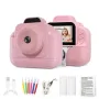 Детски фотоапарат за моментни снимки с дисплей мини термален Принтер с хартия комплект Розов Син, снимка 1