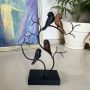Статуетка от метал и дървени птици, снимка 1