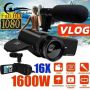 Влогинг видеокамера с микрофон 1080P, 16 MP, 2.4" IPS, 16 Zoom, снимка 1 - IP камери - 45967809