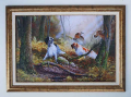 Ловни кучета сетери с бекаси, картина за ловци