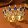 Златиста корона тиара с цветни камъни за декорация на торта , снимка 6