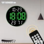 LED стенен часовник DS-3813L с време, седмица, температура, влажност+дистанционно , снимка 1