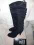 Дамски черни ботуши естествен велур , снимка 1 - Дамски ботуши - 45658802
