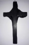 Ръчно изработен кръст разпятие в естествена кожа за църква параклис бог Исус Христос, снимка 3