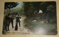 Стара цветна картичка 1906 г - лов , ловци , кучета , хралупа, снимка 2