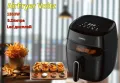 Фритюрник AirFryer , 1350W, 5.2л., LED дисплей, Горещ въздух, Таймер, до 200°C, Черен, снимка 6