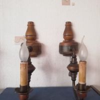 Стари стенни лампи, изработени от дърво и бронз. БАРОКОВ СТИЛ. , снимка 5 - Лампи за стена - 45674104