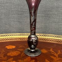 Кристална ваза Bohemia със сребро, снимка 2 - Вази - 45334629