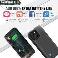BAHOND Калъф за Батерия за iPhone 15, 5000mAh Черен, снимка 3 - Калъфи, кейсове - 45150563