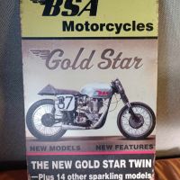BSA Motorcycles- Gold Star-метална табела (плакет), снимка 1 - Аксесоари и консумативи - 45804122