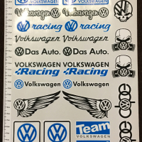 Стикери VW Volkswagen - лист А4 , снимка 4 - Аксесоари и консумативи - 45053340
