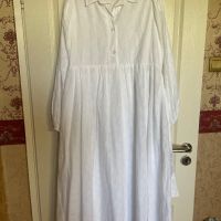 Нова дълга елегантна бяла 100% памук памучна рокля ажурена ажур дантела за бременни фотосесия , снимка 5 - Рокли - 45888347