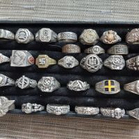 Колекция от военни сребърни пръстени/сребърен пръстен,сребро злато бронз/Моля Ви четете описанието!, снимка 1 - Антикварни и старинни предмети - 45586965