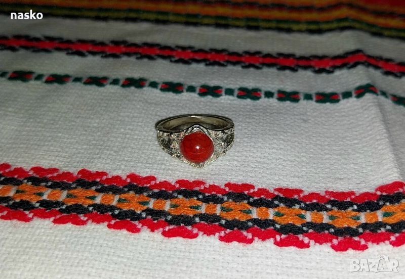 Старинен пръстен с ахат, снимка 1