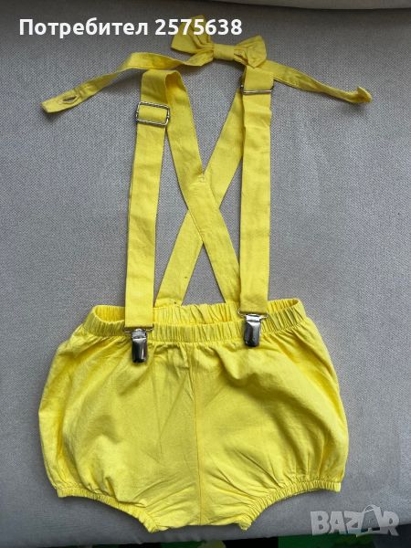 Бебешки панталони с тиранти и папионка, снимка 1