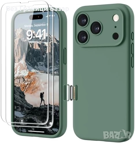 Нов Калъф за iPhone 17 Pro силиконов кейс + 2 стъклени протектора Защита Айфон, снимка 1