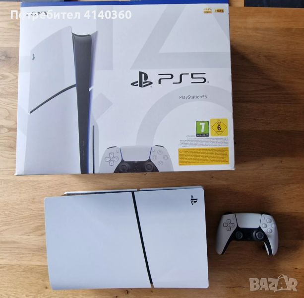 Sony PS5 Slim Blu-Ray Edition 1TB Game Console - White, снимка 1