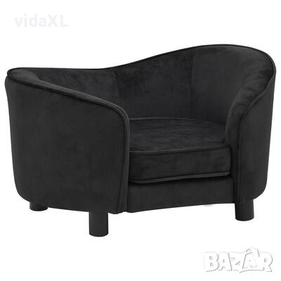 vidaXL Кучешки диван, черен, 69x49x40 см, плюш（SKU:171021, снимка 1