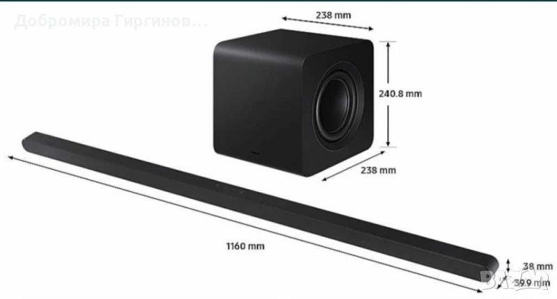 Продавам Oled TV Samsung 48"S90F 4K Vision AI Smart  в комплект с Soundbar от Samsung., снимка 1