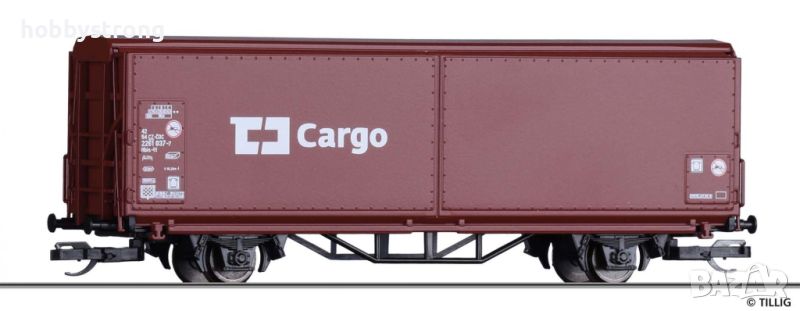 Вагон с подвижни стени Hbis-tt CD Cargo TT 1:120 Tillig 14845, снимка 1