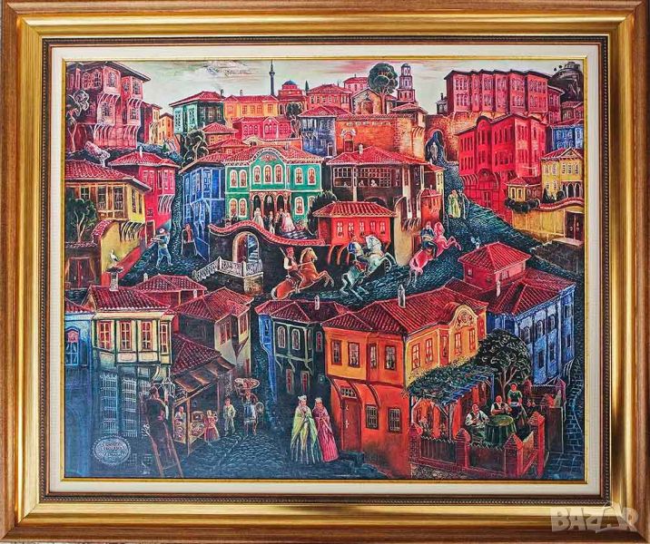 "Старият Пловдив" Цанко Лавренов, картина, снимка 1