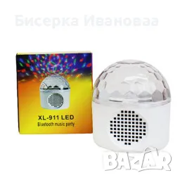 Преносима LED нощна Bluetooth диско лампа с колонка, снимка 1