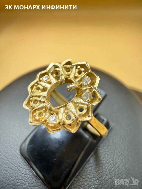 Златен пръстен /585/ Липсват камъчета, снимка 1