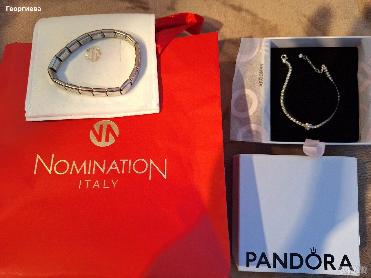 Продавам две оригинални гривни на Pandora и Nomination , снимка 1