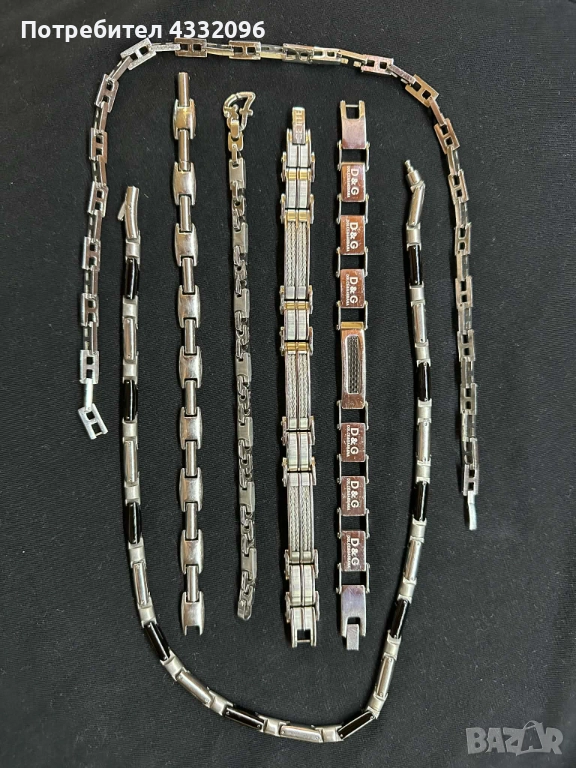 Комплект мъжки колиета - гривни, снимка 1