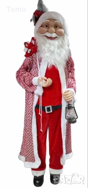 Голям декоративен Дядо Коледа с лампа. Височина: 180см 🎅🌟 Подарете си Коледния дух с нашия атрактиве, снимка 1