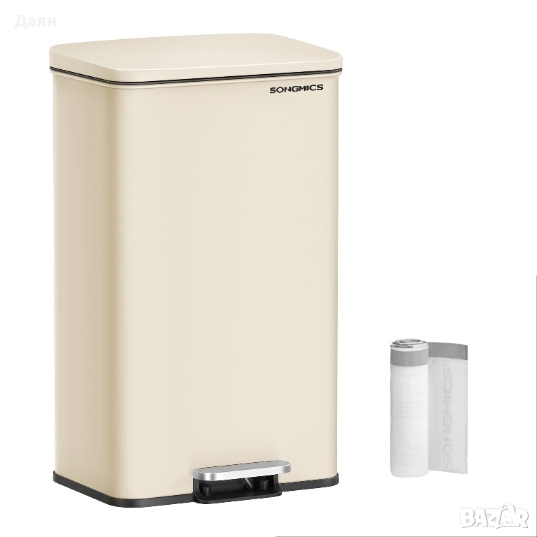 Кухненски кош за боклук SONgMICS, 40L, плавно затваряне , снимка 1