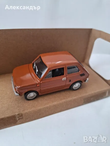 FIAT 126p кафяв 1:43 - полска класическа играчка количка модел, снимка 1