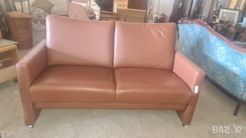 кожен диван двойка внос от Европа, снимка 1