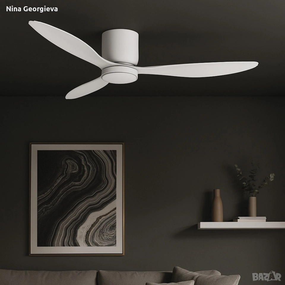 Brizy Bright Minimal – Вентилатор за таван с лампа, снимка 1