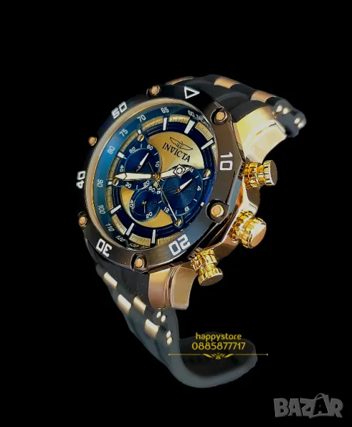 часовник INVICTA Pro Diver Black and Gold, 50 mm, Инвикта нов , снимка 1