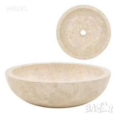 vidaXL Мивка, 40x12 см, мрамор, кремава(SKU:142775), снимка 1