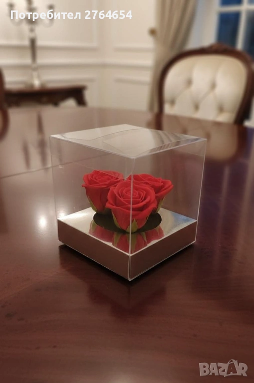 Вечни червени рози за деня на влюбените, снимка 1