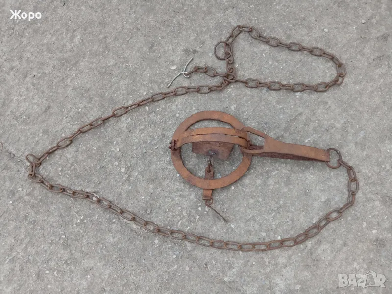 Стар кован вълчи капан, снимка 1