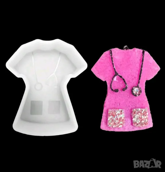 Молд лекарска престилка за свещи и сапуни голям НАМАЛЕН, снимка 1