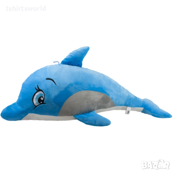 Нов голям плюшен делфин в син цвят, 90см, снимка 1