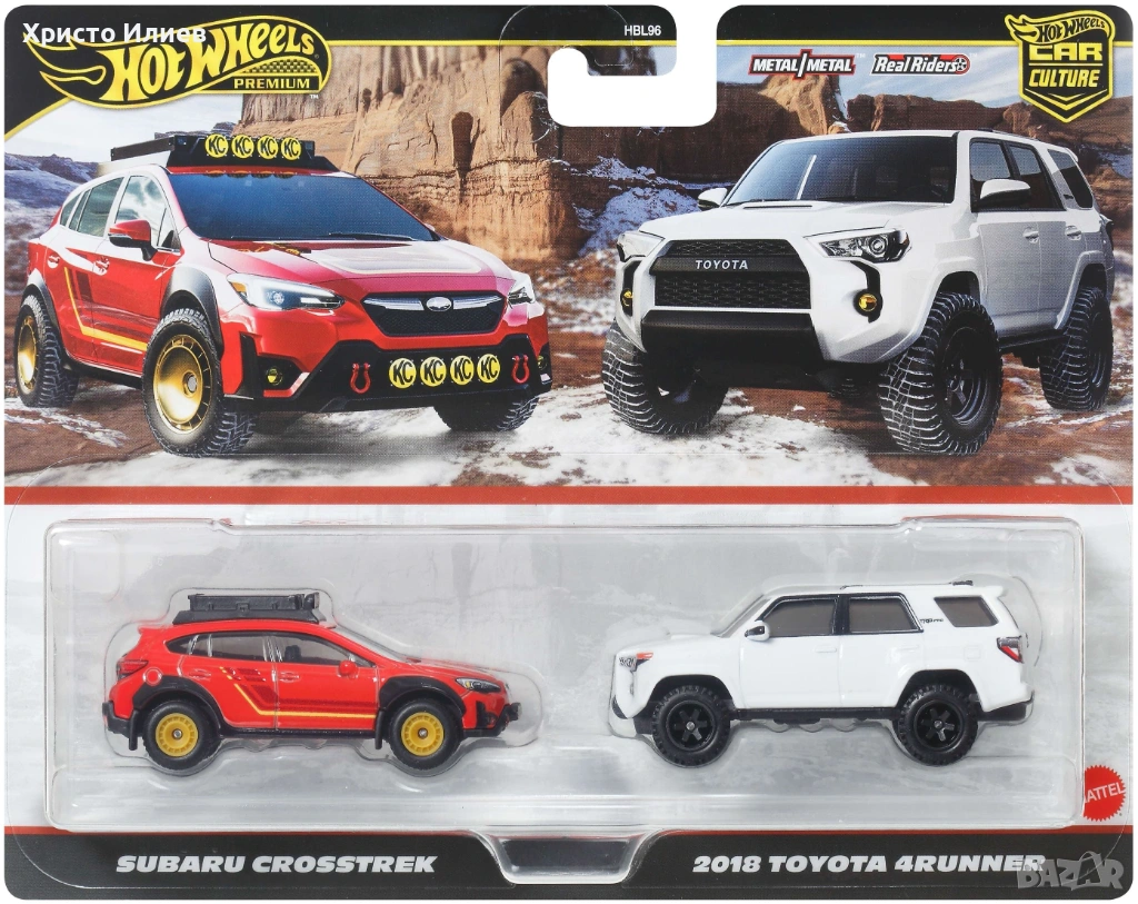Колички Hot Wheels Premium Car Culture Subaru Crosstrek and 2018 Toyota 4Runner 1:64, снимка 1