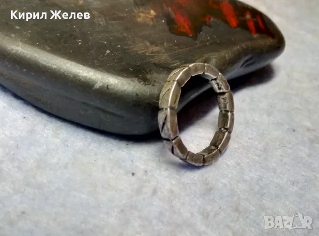 СТАР СТИЛНО ОРНАМЕНТИРАН СРЕБЪРЕН ПРЪСТЕН Тип ХАЛКА ОКСИДИРАНО СРЕБРО 925 ПРОБА 36978, снимка 2 - Пръстени - 49682882