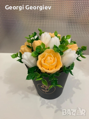 цветя изработени с глицеринов ароматен сапун и Българска роза 🌹 Стара Загора Център., снимка 2 - Декорация за дома - 52838901