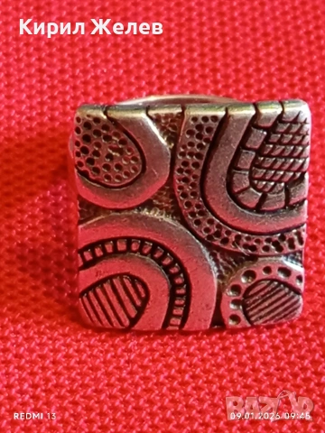 Абстрактен сребърен пръстен с фолклорни и възрожденски стил орнаментика 51963, снимка 6 - Пръстени - 53040108