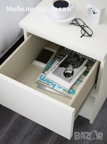 Нощно бяло шкафче Vicco 6029, снимка 6 - Шкафове - 53790617