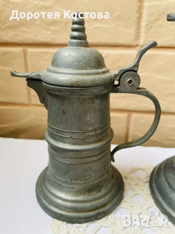 Красиви кани от цветен метал от Германия - 3 бр, снимка 12 - Антикварни и старинни предмети - 53577964