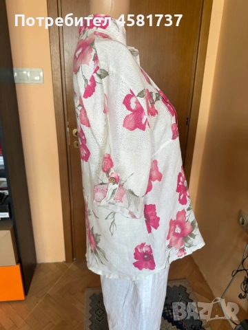 Летен сет- ленена риза райе синьо и бяло и бял летен панталон, снимка 17 - Ризи - 54173821