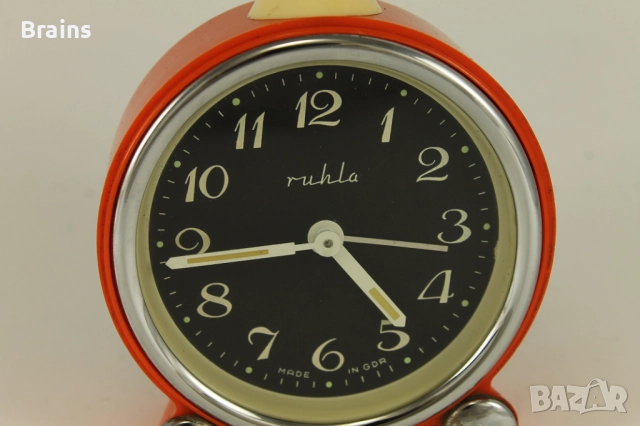 Стар Немски Будилник RUHLA 1960-те, снимка 4 - Антикварни и старинни предмети - 51867910