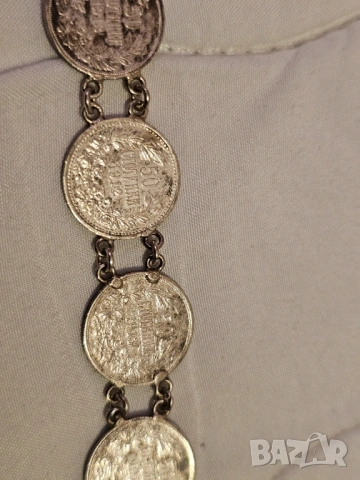 Стара сребърна гривна с монети 1913 г С Фердинанд 1 запазете спомен от Българския Лев и История., снимка 5 - Гривни - 53830702